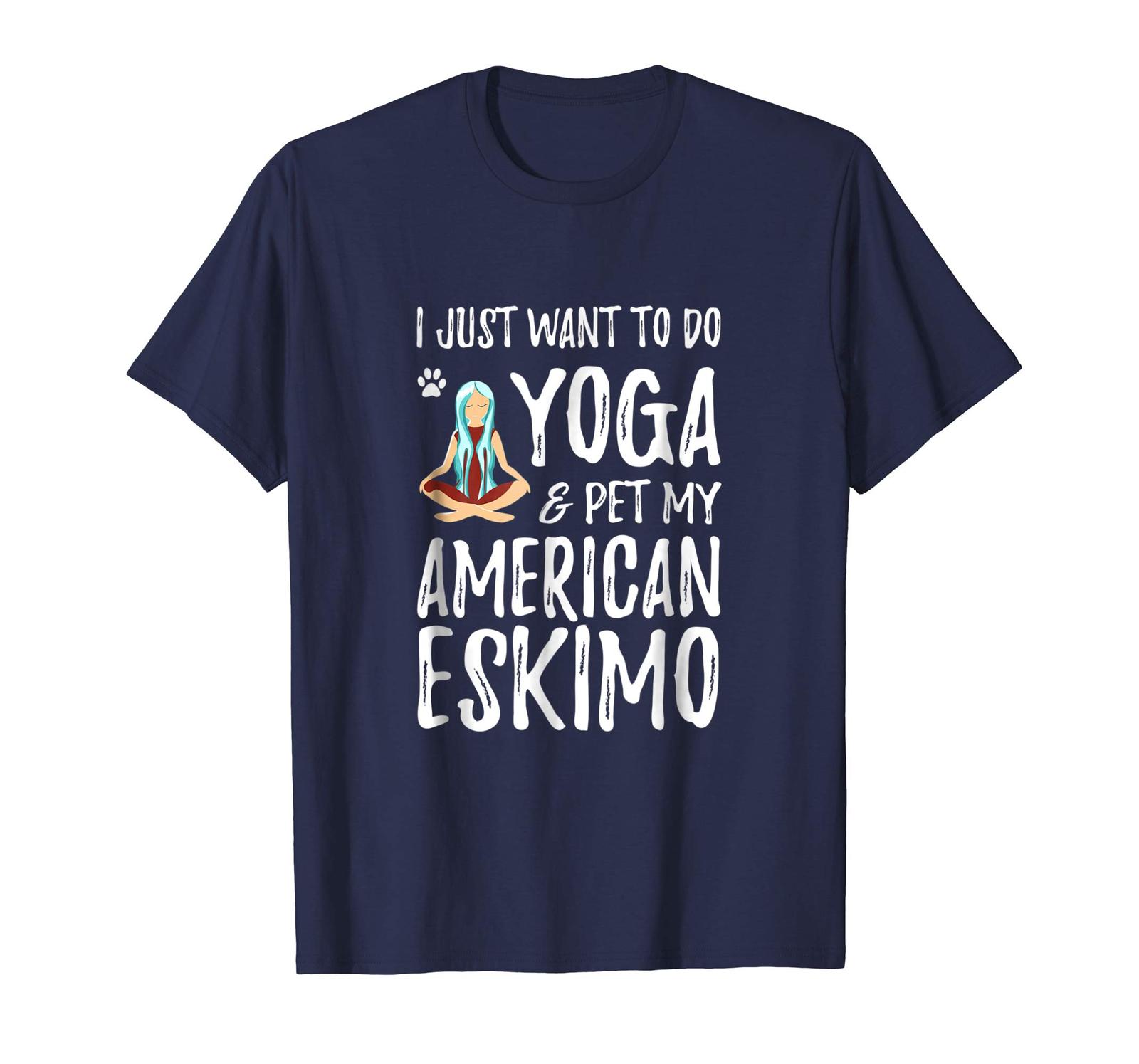 Dog Fashion - Yoga and American Eskimo Shirt Funny Dog Mom Gift Idea Men