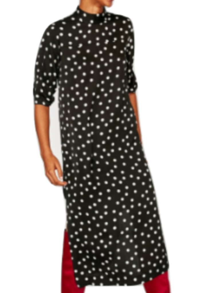 zara spotty midi dress