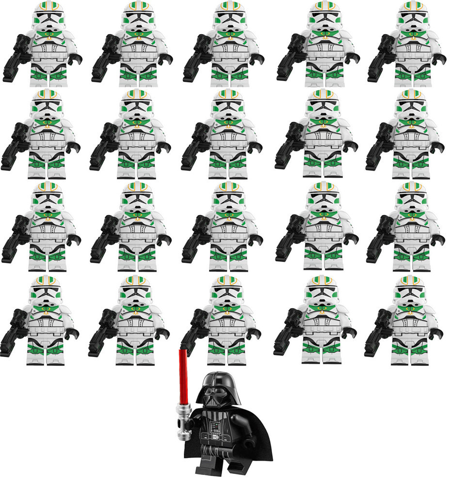 Star Wars Darth Vader with Horn Company Clone Troopers Army Set 21 Minifigures