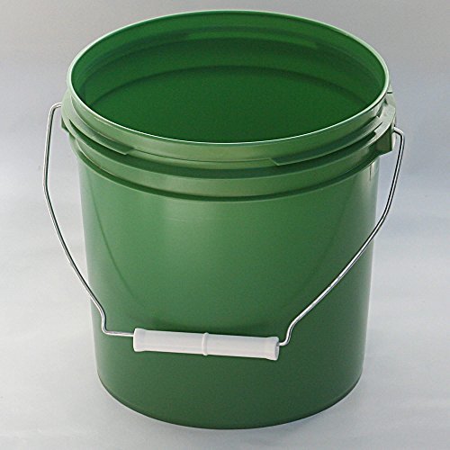 3 Pack Green 1 Gallon Buckets with Metal Handles and Lids Ice Buckets