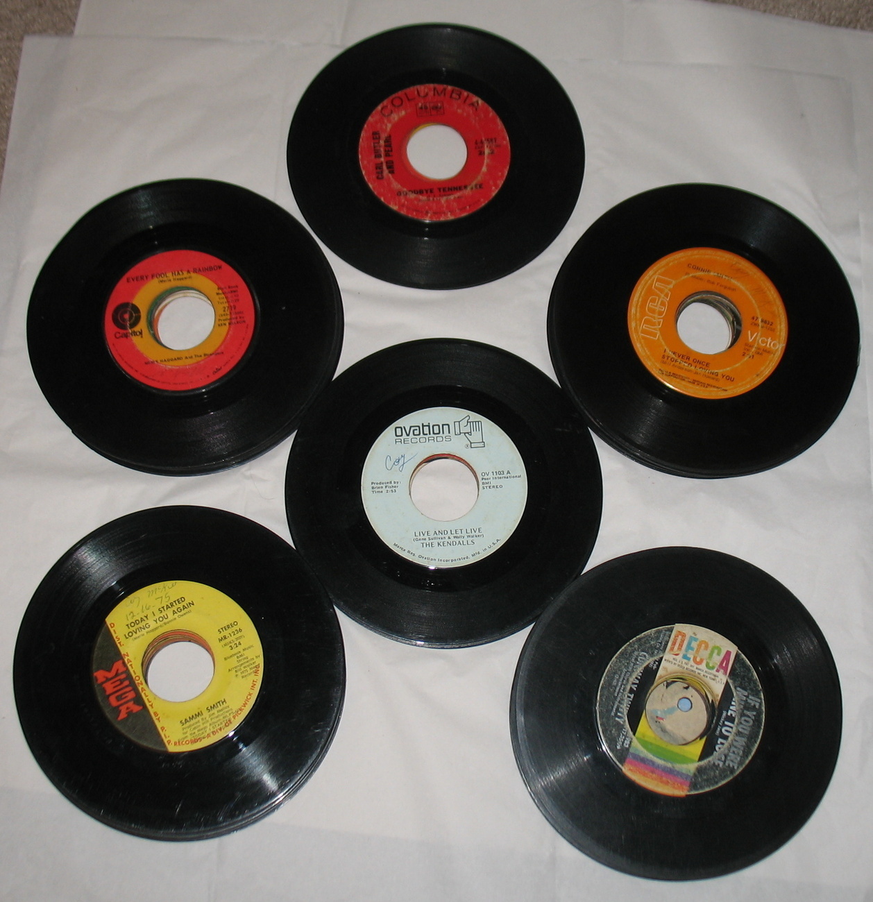 Primary image for Vintage 45 RPM Records Lot of 50 Assorted