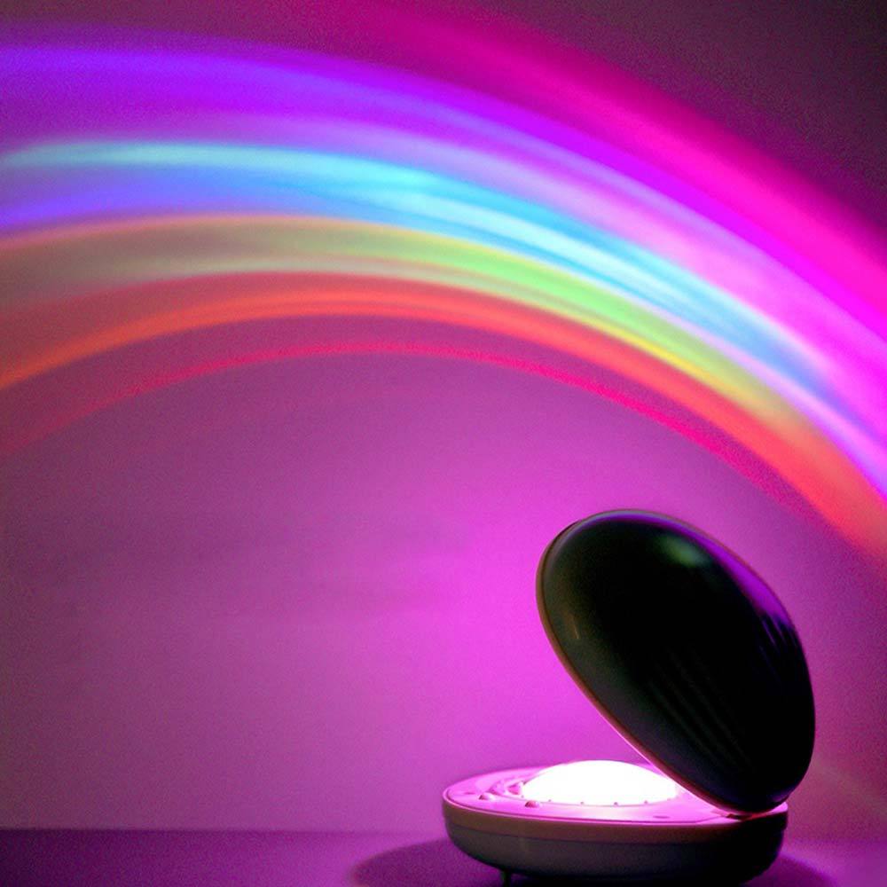 Egg-Shaped Table Lamp Rainbow Projection Lamp LED Color Night Light 3 Modes Proj