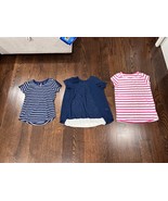 Lot of 3 Girls Kids Children&#39;s Place Stripped Pink Soprano Blue T-Shirts... - $14.84