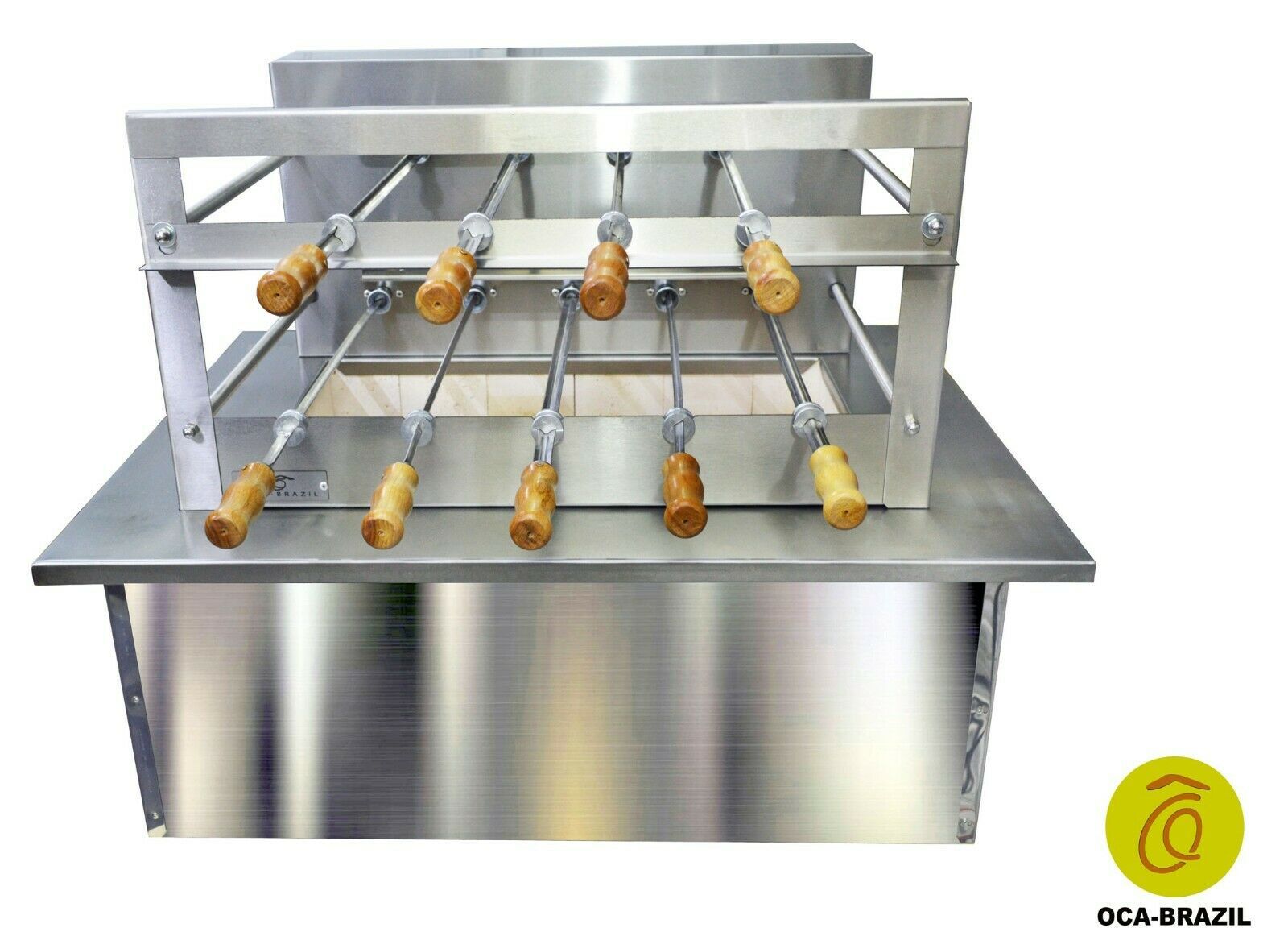 Brazilian BBQ Charcoal Grill with Firebox 9 Skewers OcaBrazil