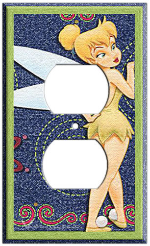NEW DISNEY FAIRIES TINKERBELL DUPLEX 2 OUTLETS COVER WALL PLATE GIRLS ROOM DECOR