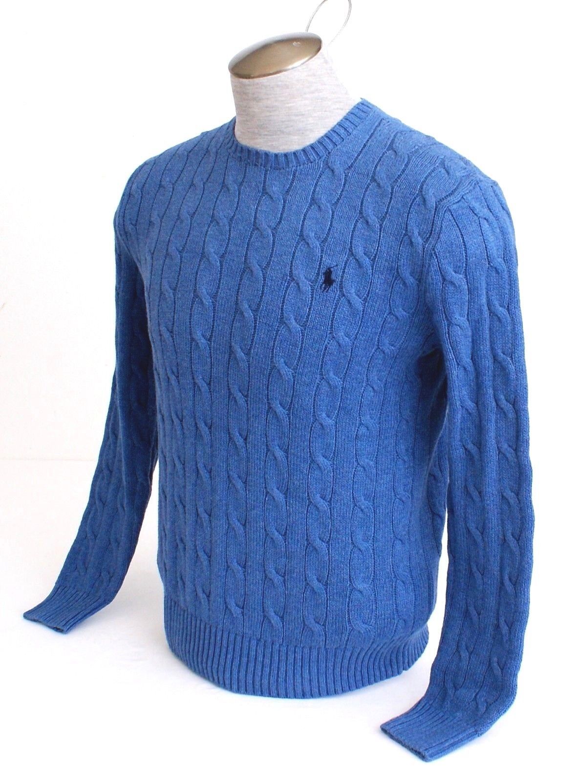 Polo Ralph Lauren Custom X-Large XL Blue Wool Sweater Red Pony NWT