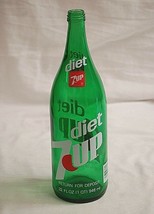 Old Vintage Diet 7-Up Green Glass Beverages Soda Pop Bottle 32 fl. oz. ~... - $19.79