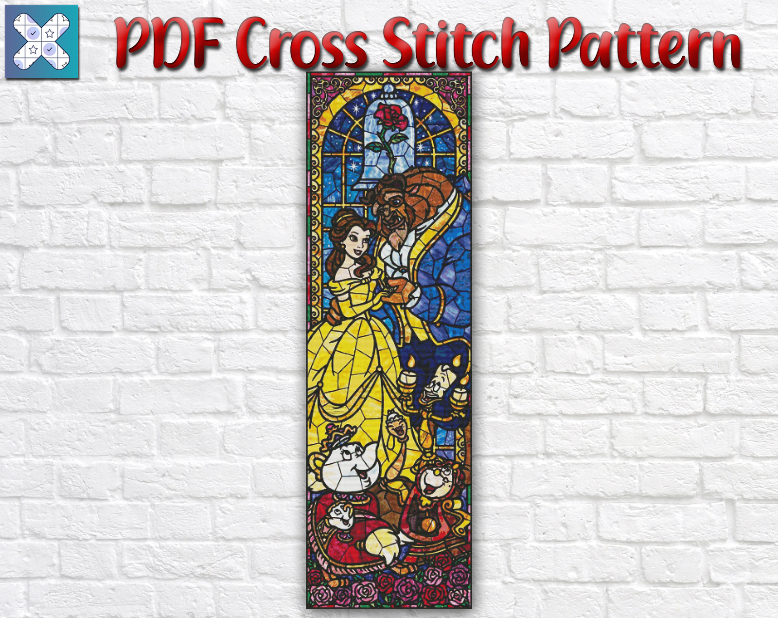 Disney Beauty And The Beast Princess Belle Counted PDF Cross Stitch Pattern