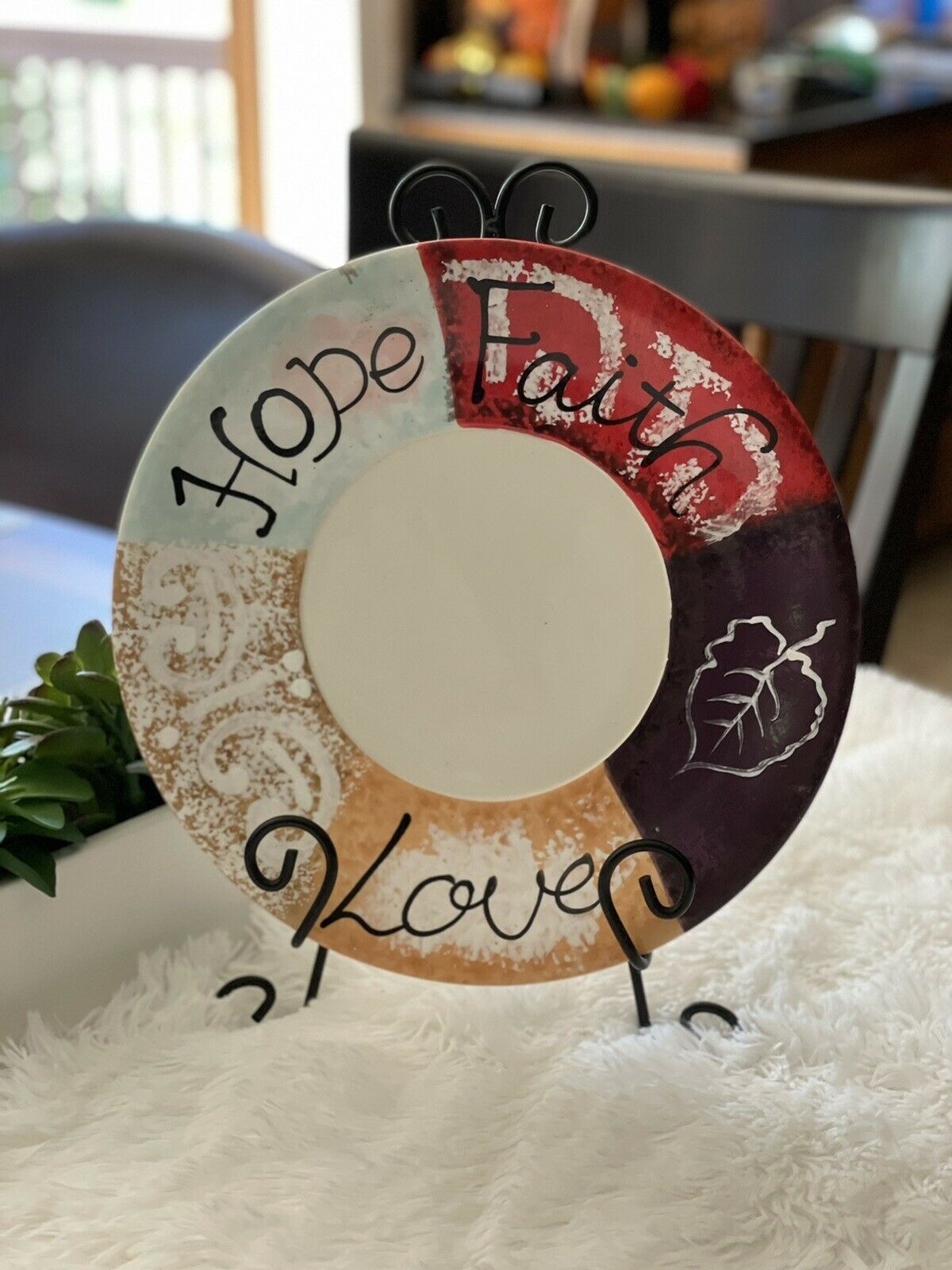 Primary image for Hope, Faith Love decor ceramic plate, 12in