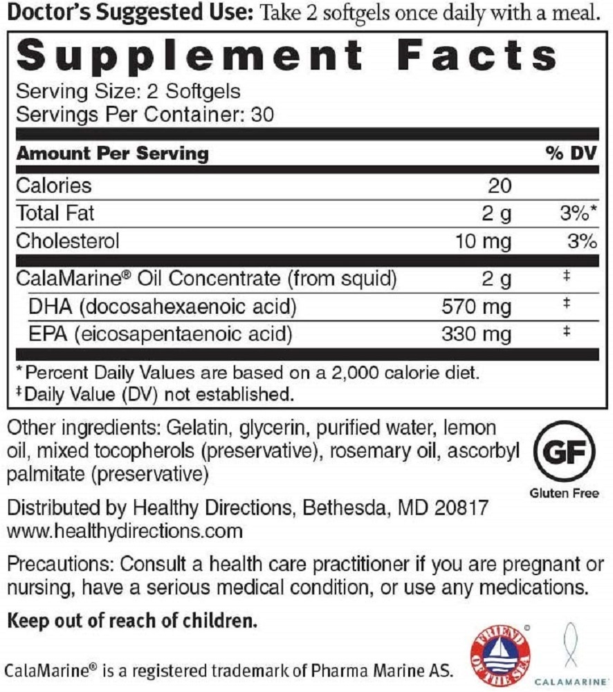Dr. Sinatra's Clinical Grade CalaMarine Omega-3 Supplement with DHA(60 softgels)