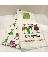 Halloween Kitchen Cup Towels EVIL SPIRITS 2 set Spooky Holiday Home Deco... - £12.52 GBP