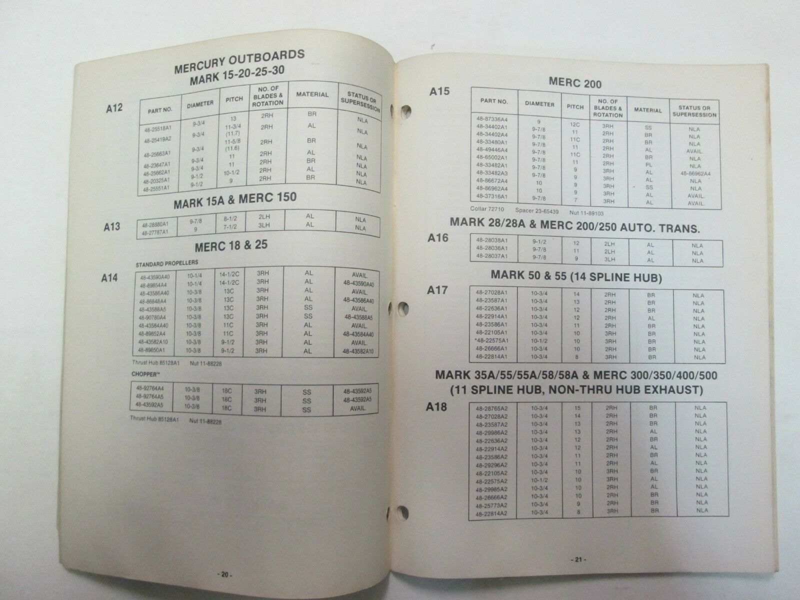 Mercruiser Quicksilver Propeller Reference Chart Outboards Marine