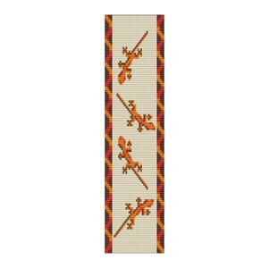 1 Drop Even Count Bead Pattern - Baby Geckos Cuff Bracelet