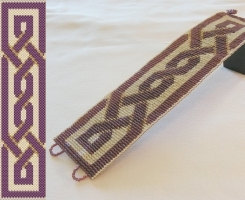 1 Drop Even Count Peyote Bead Pattern - Celtic Knot Cuff Bracelet