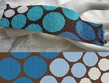 3 Drop Odd Count Peyote Bead Pattern - Progressive Blue Circles Cuff Bracelet