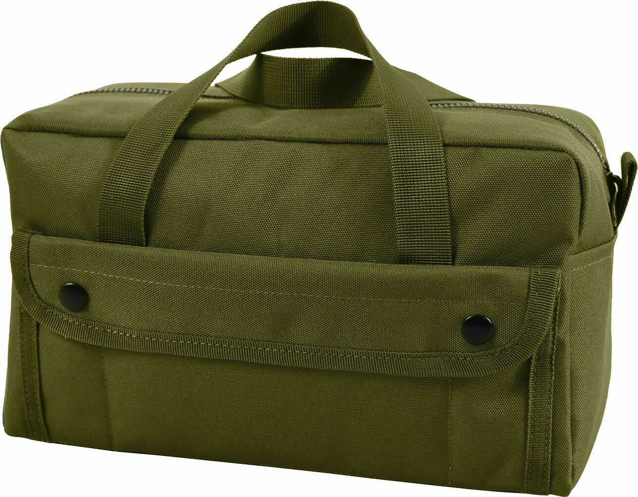 Olive Drab Mechanics Heavy Duty Poly Standard Tool Bag with Brass