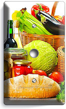 Vegetables Basket Fresh Bread Olive Oil Light Dimmer Cable Plates Kitchen Decor - $10.22
