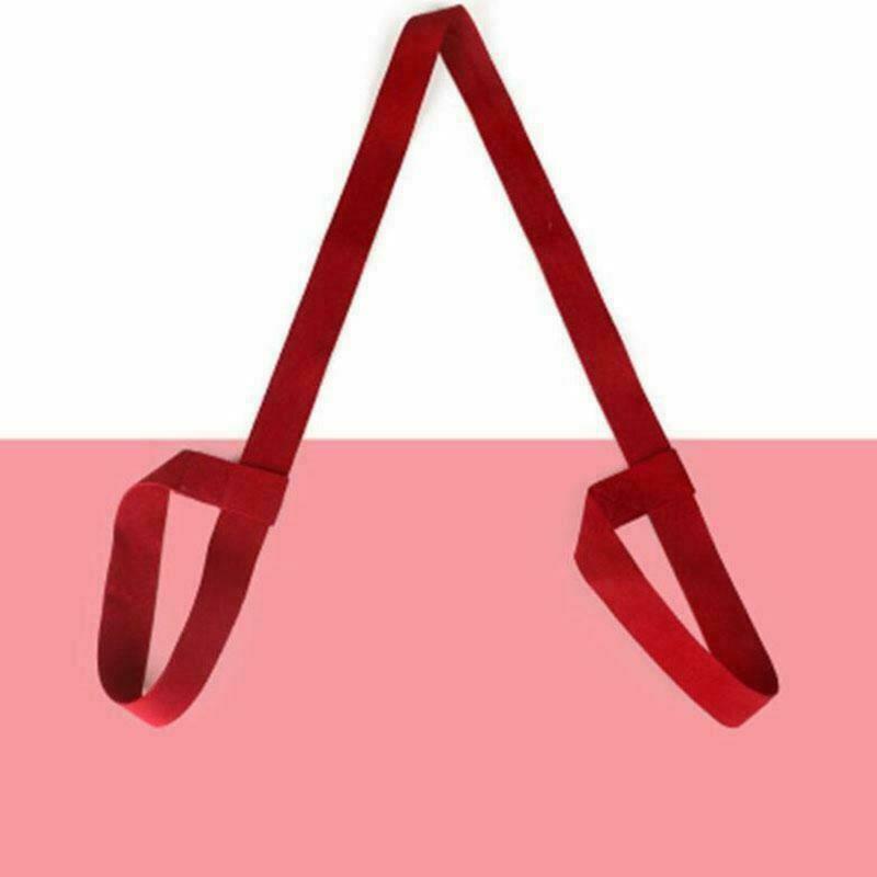 Portable Yoga Fitness Gym Mat Shoulder Carrying Strap Sling Canvas Belt in Red