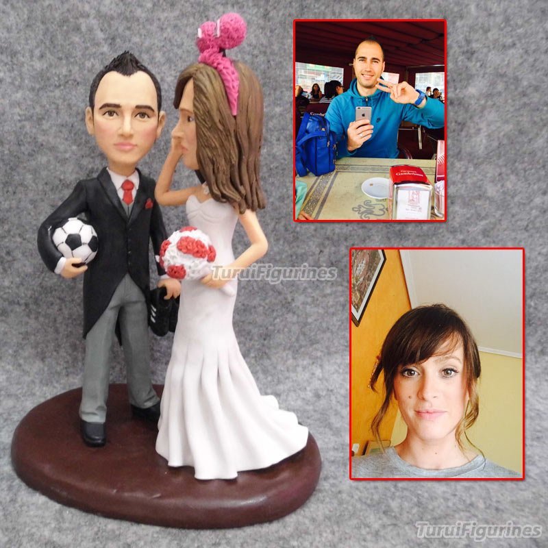 Turui Figurines custom birthday cake topper just married cake topper clay figuri