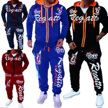 Men Sport Tracksuit Casual Letter Printed Hoodie Coat Leisure Trousers for Male  - $53.17