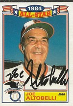 Joe Altobelli 1984 Topps All Star Autograph #12 Baltimore Orioles