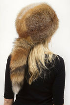 Natural Red Fox Fur Hat Detachable Tail Natural Colors Fur Saga Furs Pillbox Hat image 3