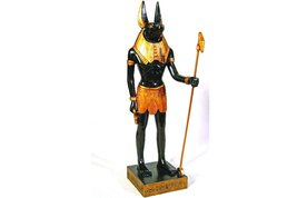PTC 11.88 Inch Gold and Black Color Egyptian Anubis Dog Standing Figurine - $36.62