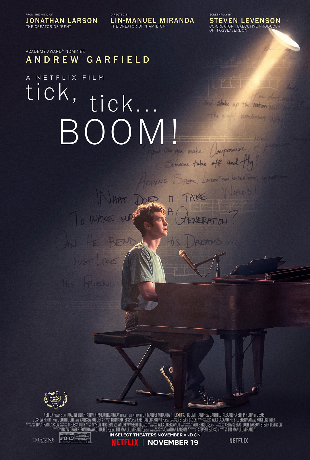tick, tick...Boom! Movie Poster Andrew Garfield Movie Art Film Print 24x36 27x40
