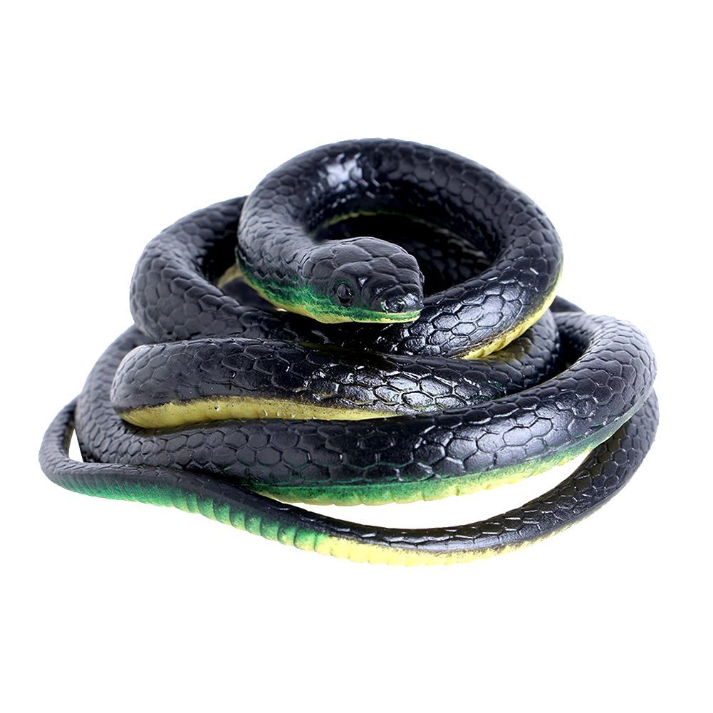 Nakimo Realistic Rubber Fake Snake Toy 52 Inch Mamba for Garden Props ...