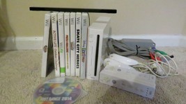 Nintendo Wii Gaming Console + 8 Pre-Loaded Games OEM Cords RVL-001 Lot 8 Games - $120.00