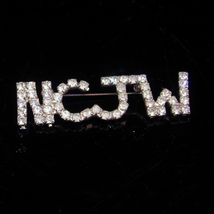 Initial Brooch - Rhinestone NCJW pin -  Vintage letter initial pin Gift ... - $85.00
