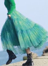 PINK Layered Tulle Midi Skirt Outfit High Waist Romantic Tulle Tutu Skirt Plus image 9