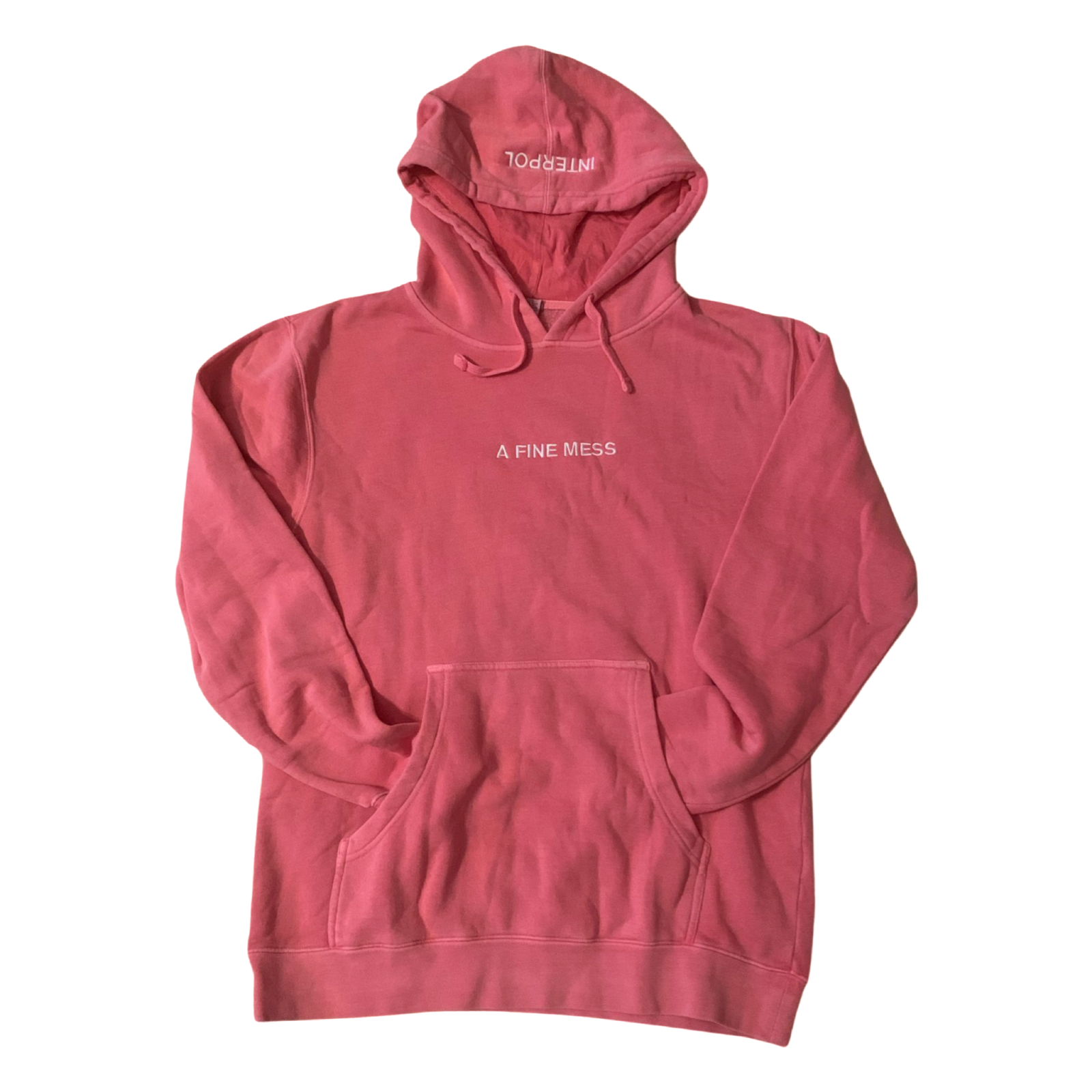 Primary image for Interpol A Fine Mess Washed Pink embroidered Pullover Hoodie Sweatshirt Unisex