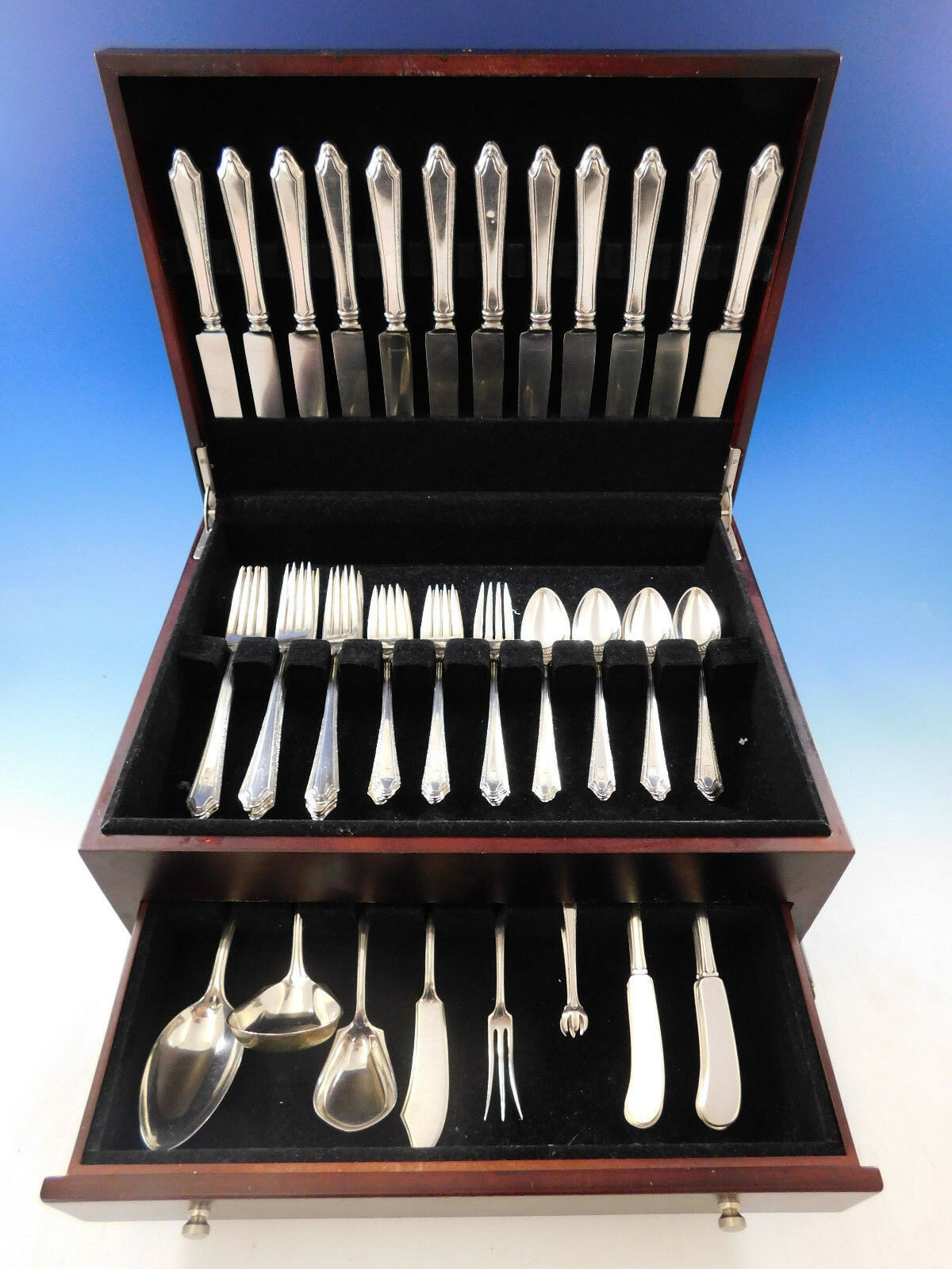 Primary image for Virginia Carvel by Towle Sterling Silver Flatware Set 12 Service 66 pcs D mono