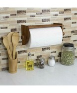 Paper Towel Holder Wall Mount Under Cabinet Home Kitchen Wood Steel Disp... - $32.84