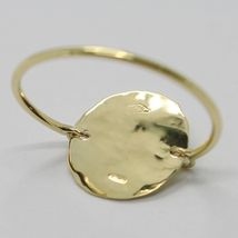18K YELLOW GOLD FLAT DISC RING, FINELY WORKED, SATIN, HAMMERED, MADE IN ITALY image 5