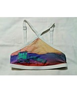 Bikini Swim Top Aerie Juniors Beach Dock Design Multi Color Swimsuit Sz S - $8.88