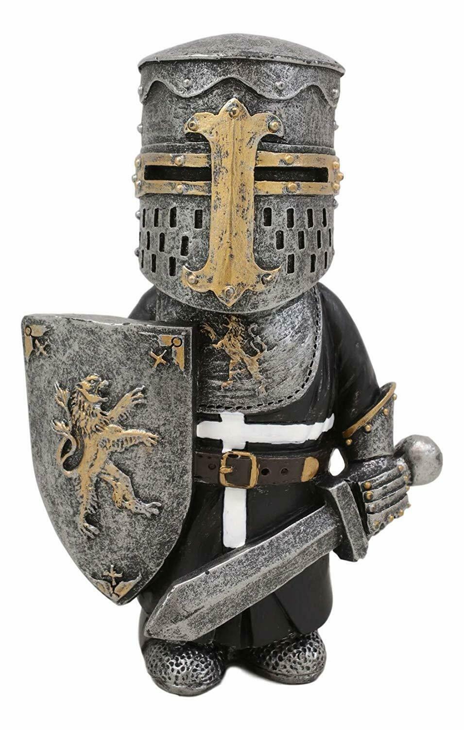 Chibi Medieval Knight Of The Cross Templar Crusader Armored Swordsman Figurine