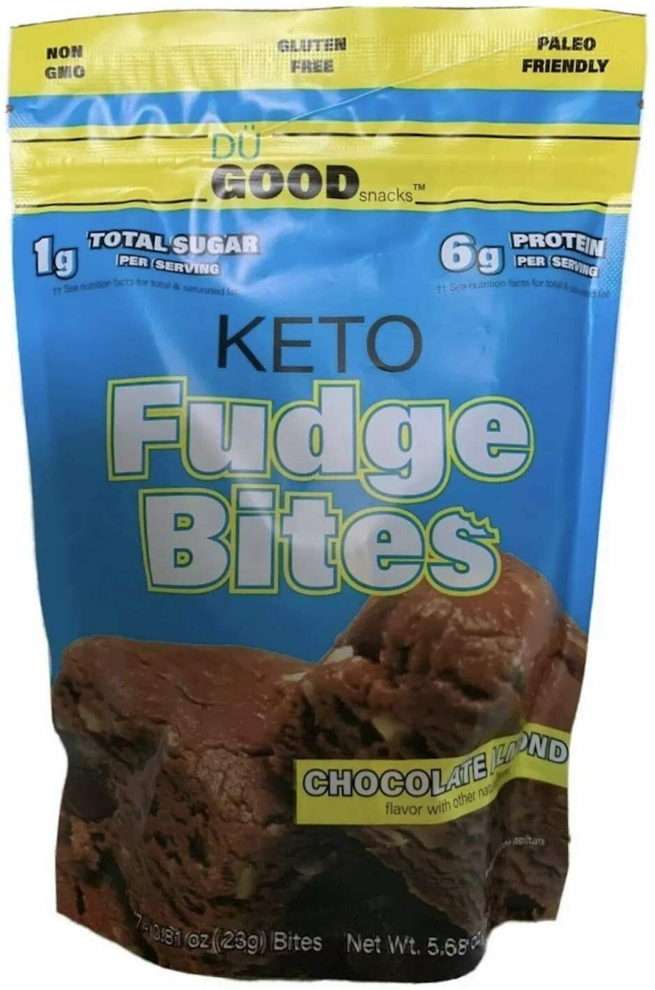 Keto Fudge Bites Chocolate Almond Gluten Free Paleo Non-GMO 161g Du