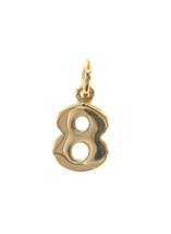 18K YELLOW GOLD NUMBER 8 EIGHT PENDANT CHARM, 0.7 INCHES, 17 MM, MADE IN ITALY image 1