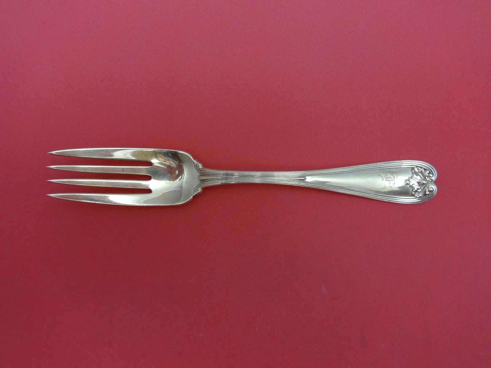 Primary image for Colonial by Tiffany and Co Sterling Silver Dessert Fork Vermeil Monogram "F"