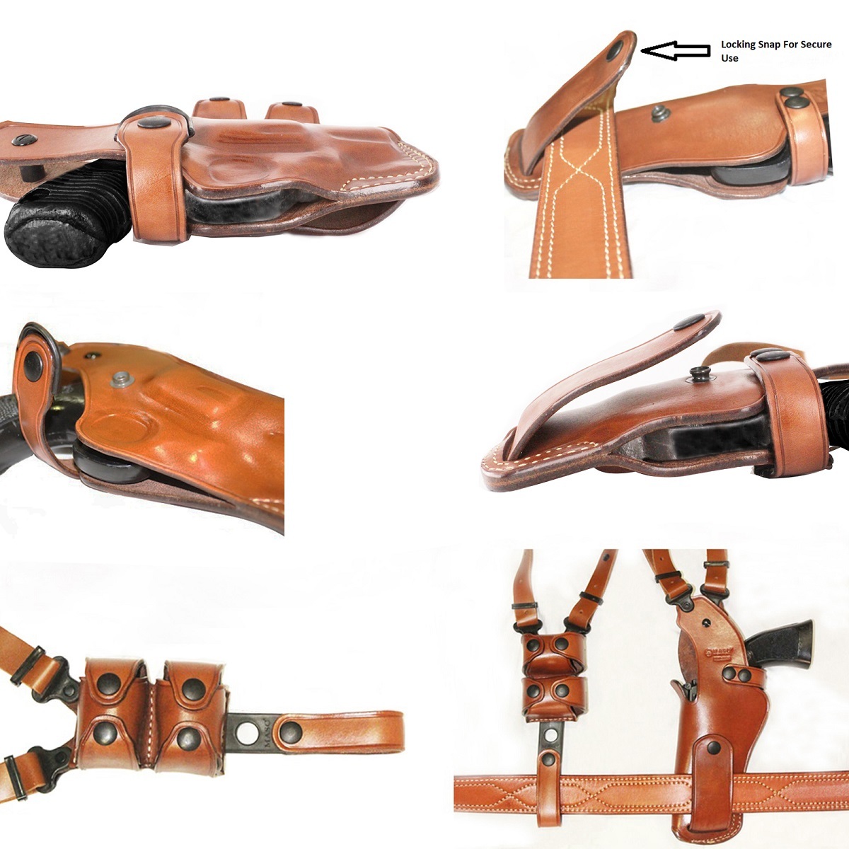 Leather Vertical Shoulder Holster Ruger LCR 9mm Revolver, Right Hand