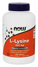 NEW NOW FOODS Lysine 500mg Healthy Immune Function Vegan/Vegetarian 250 tabs - $18.47