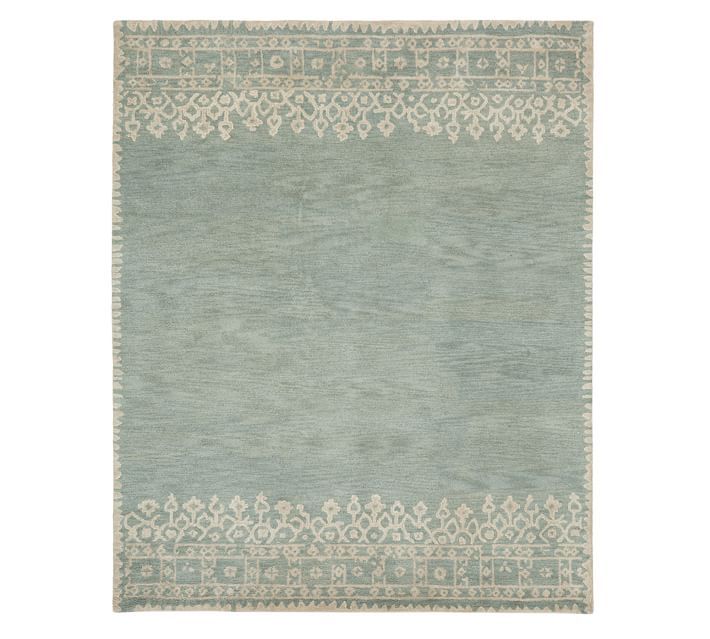 Pottery Barn 5x8 8x10 9x12 Desa Blue HandTufted Wool Area Rug Area Rugs