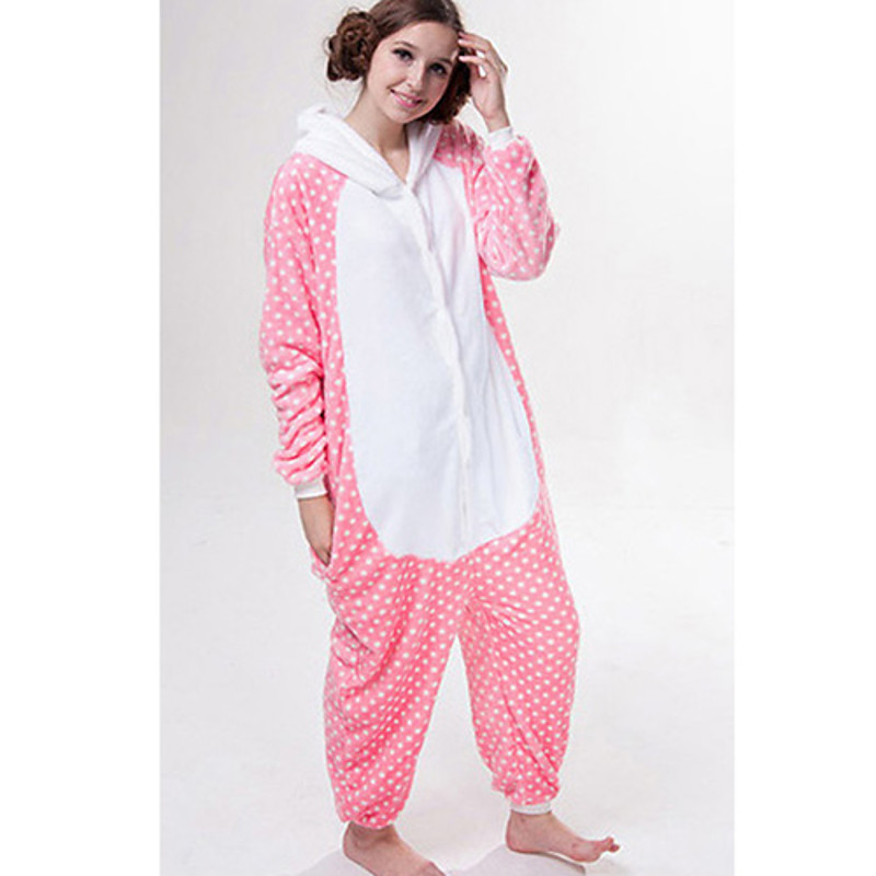 Adults' Kigurumi Pajamas Cat Pajamas Flannel Toison Cosplay Animal Sleepwear