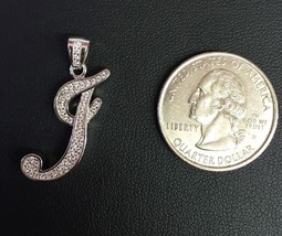 NEW!! 925 Sterling Silver CZ Letter Initial &quot;J&quot; Pendant Necklace - $25.36