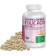 Bronson Organic Folic Acid (Vitamin B9 Folate) 800 mcg Natural Folate fr... - $26.49