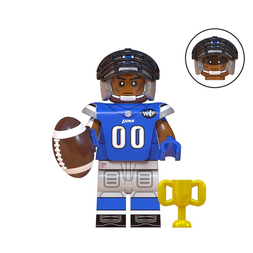 Football Player Lions Super Bowl NFL Rugby Players Minifigures 