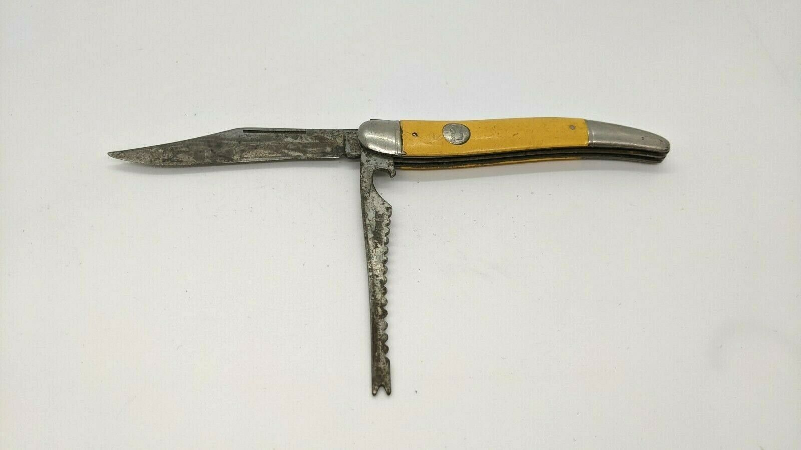 Vintage Imperial Prov USA Fisherman Folding Pocket Knife Stainless Steel 2 Blade