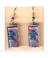 Funky PABST BEER CANS EARRINGS Sports Bar Drink Brewery Party Costume Je... - $8.81